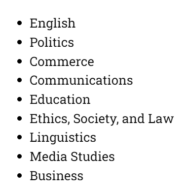 list of college majors