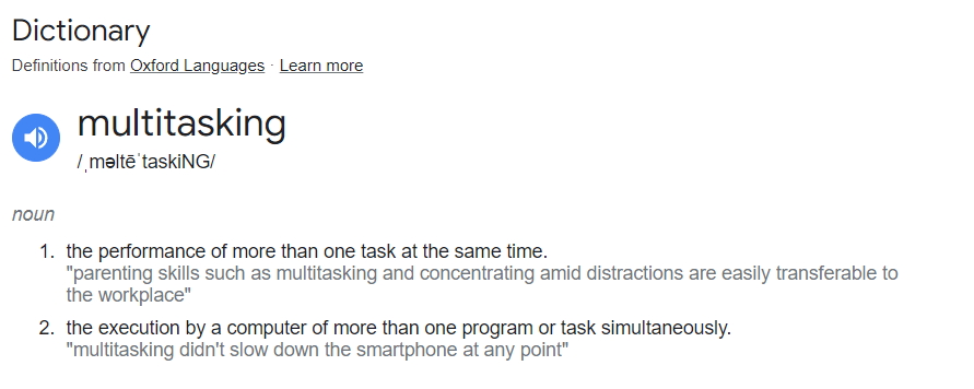 definition of multitasking