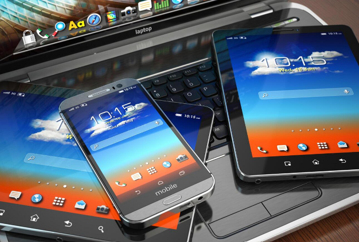 Mobile devices. Laptop, smartphone and tablet pc